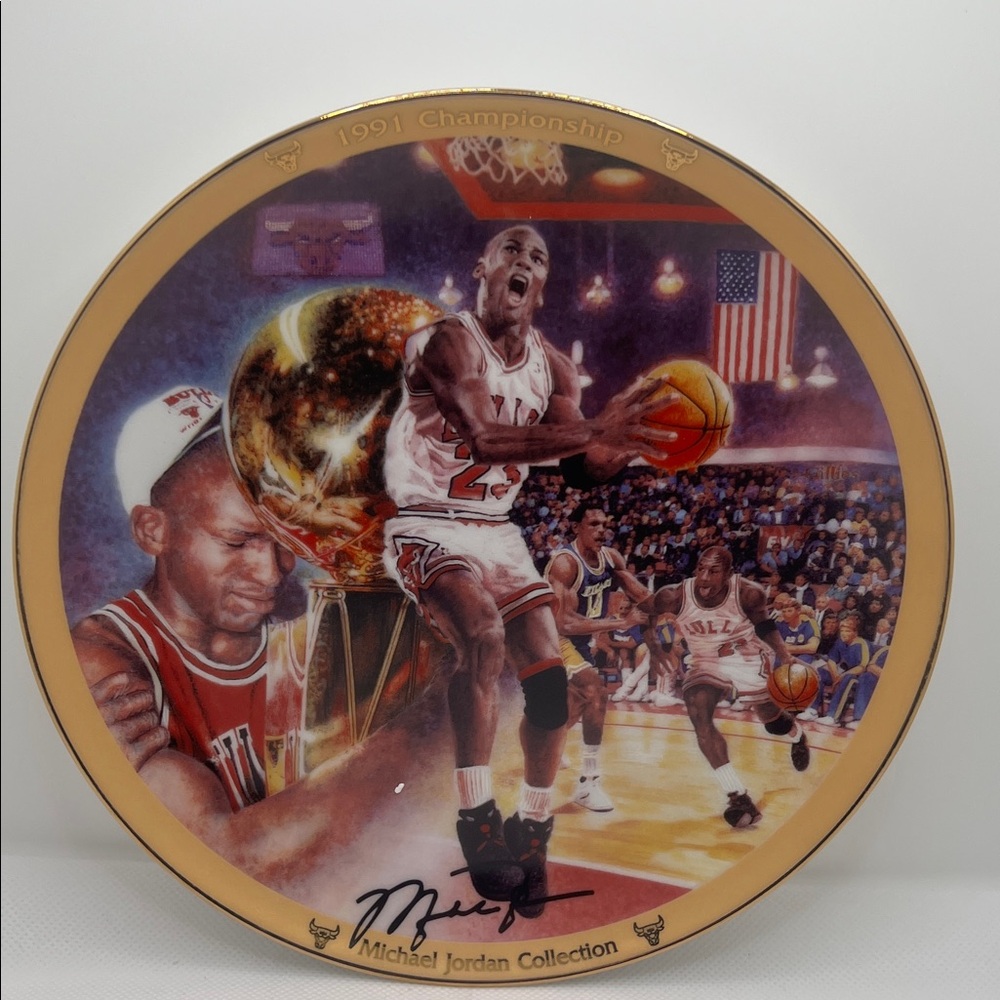 The Bradford Exchange Michael Jordan Collection Plate - Gold, Red, White